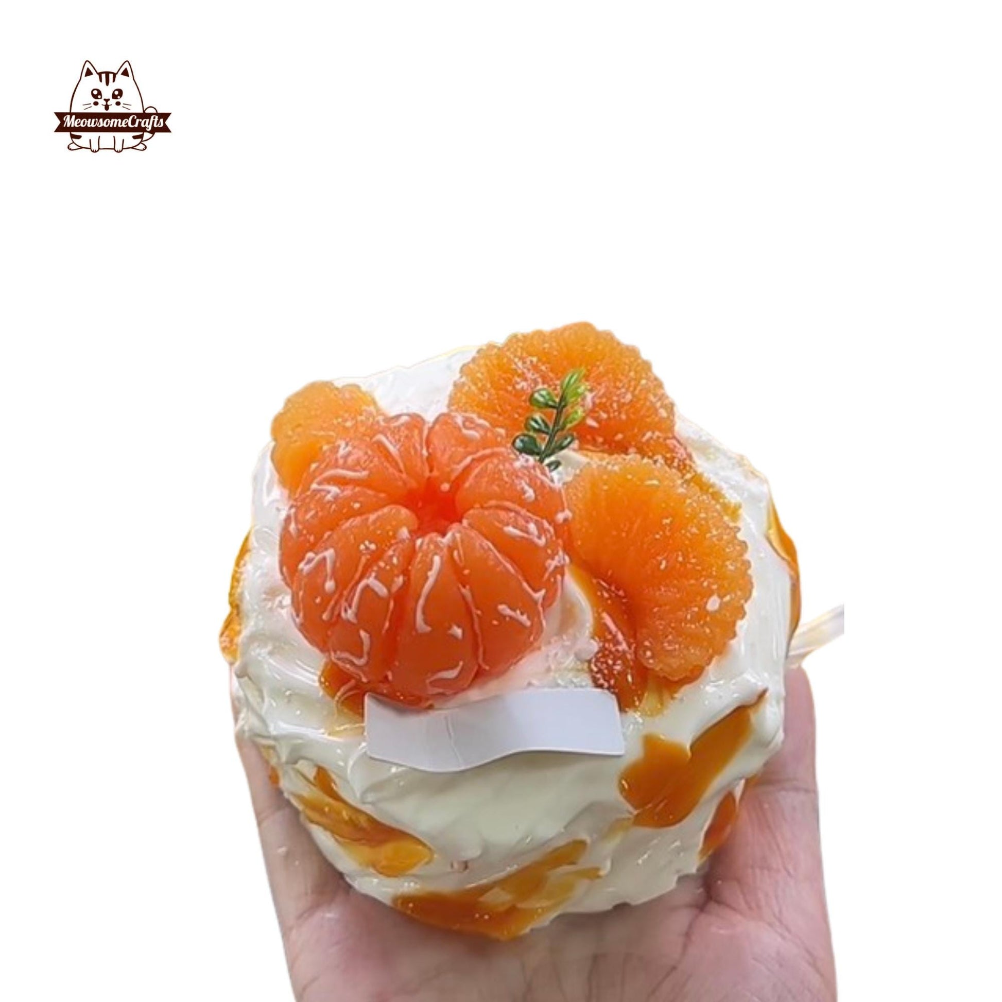 Tangerine Orange Cake Food Slow Rising Taba Squishy Squeezable Stress Relief Sensory Fidget Toy