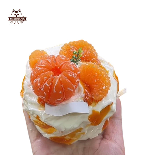 Tangerine Orange Cake Food Slow Rising Taba Squishy Squeezable Stress Relief Sensory Fidget Toy