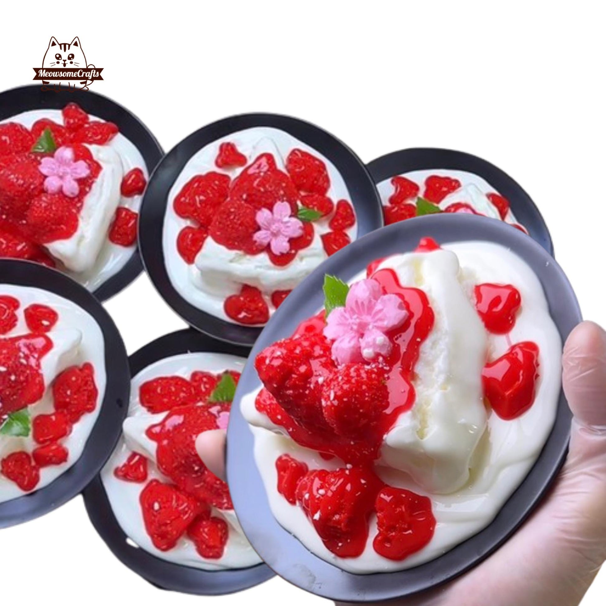 Strawberry Basque Burnt Cheesecake Food Slow Rising Taba Squishy Squeezable Stress Relief Sensory Fidget Toy