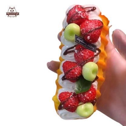 Realistic Strawberry Cream Bread Taba Squishy Slow Rising Stress Relief Gift