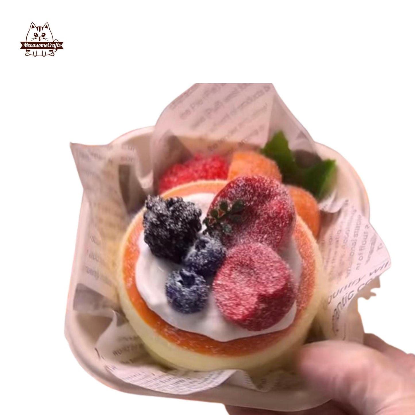 Realistic Berries Soufflé Cake Taba Squishy Slow Rising Stress Relief Fidget Toy