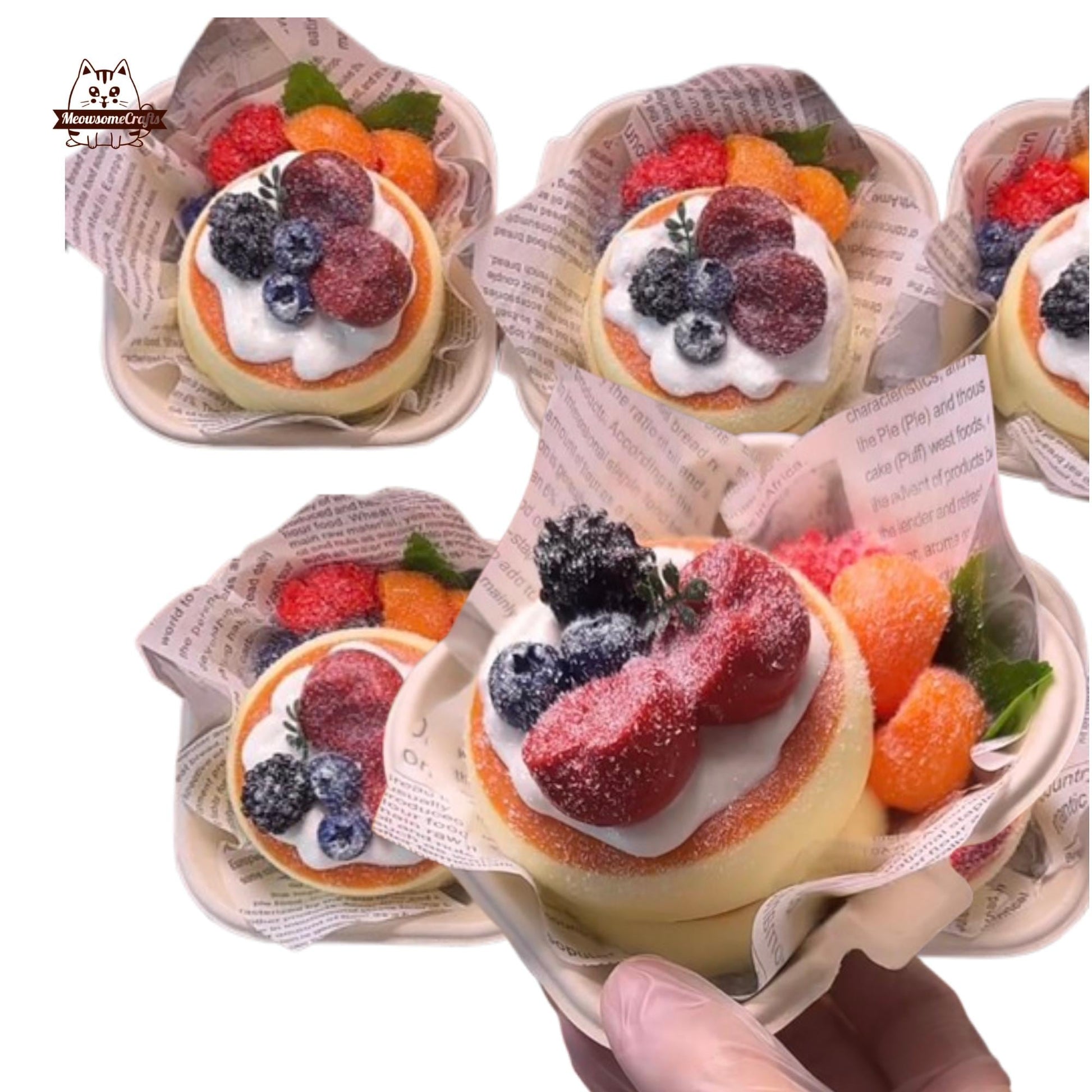 Realistic Berries Soufflé Cake Taba Squishy Slow Rising Stress Relief Fidget Toy