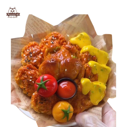 Soft Fried Chicken Food Taba Squishy Slow Rising Stress Relief Fidget Toy