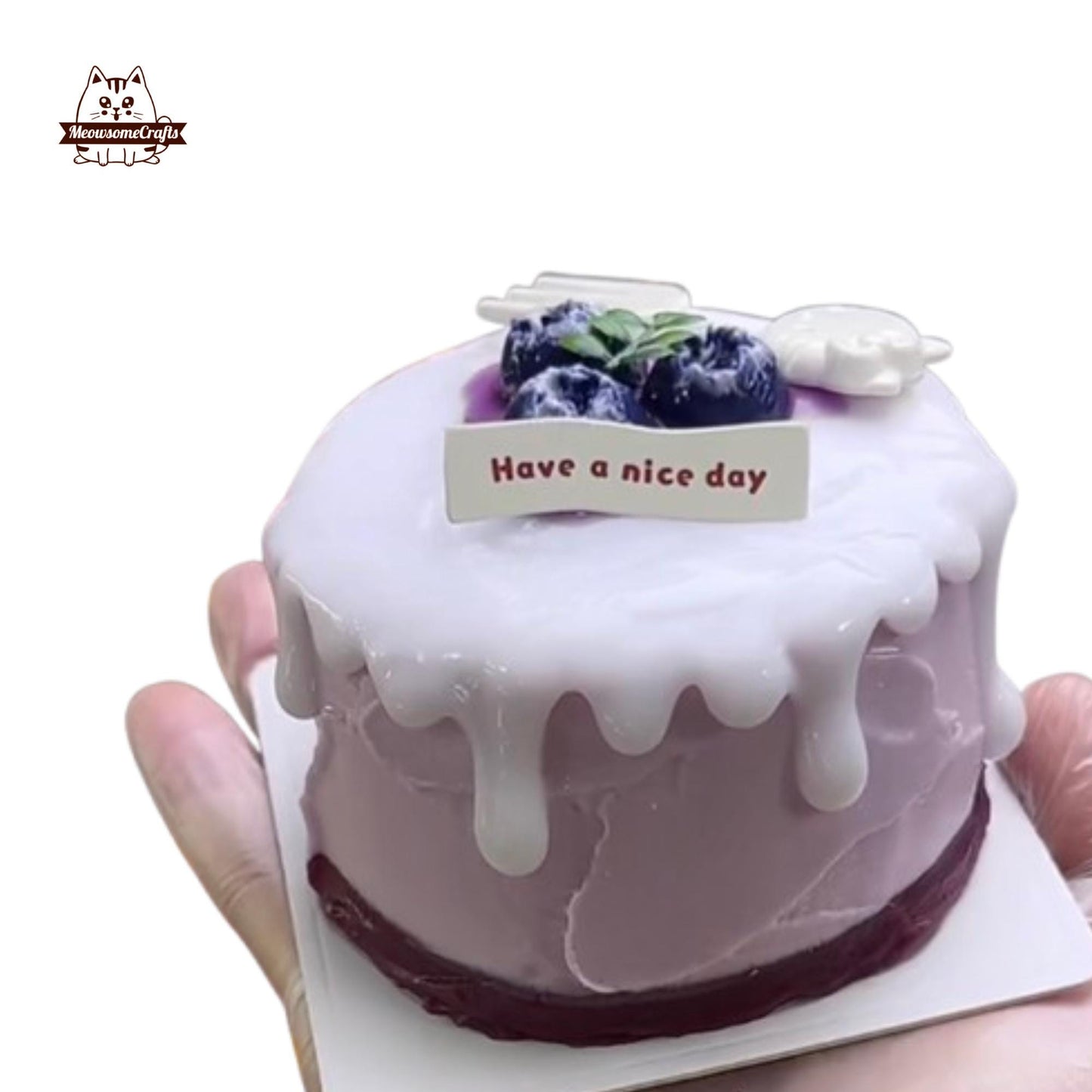 Soft Food Squishy Blueberry Cheese Cake Squeezable Stress Relief Sensory Fidget Toy