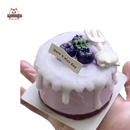 Soft Food Squishy Blueberry Cheese Cake Squeezable Stress Relief Sensory Fidget Toy