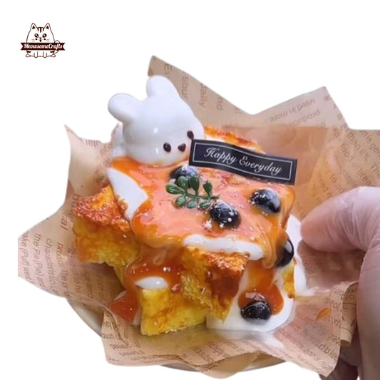 Kawaii Toast Squishy Dessert Squishy Toy Stress Relief Fidget Realistic Food Toy