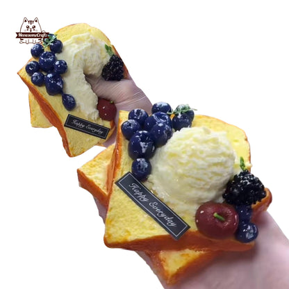 Soft Ice Cream Scroop Toast Food Taba Squishy Squeezable Stress Relief Fidget Toy