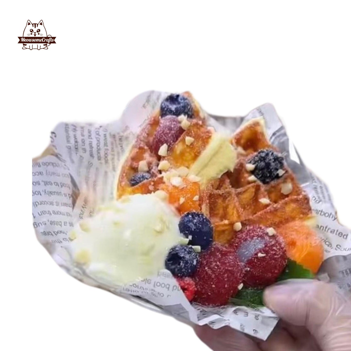 Realistic Waffle Dessert Squishy Squeezable Stress Relief Sensory Fidget Toy