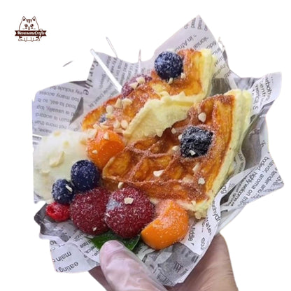 Realistic Waffle Dessert Squishy Squeezable Stress Relief Sensory Fidget Toy
