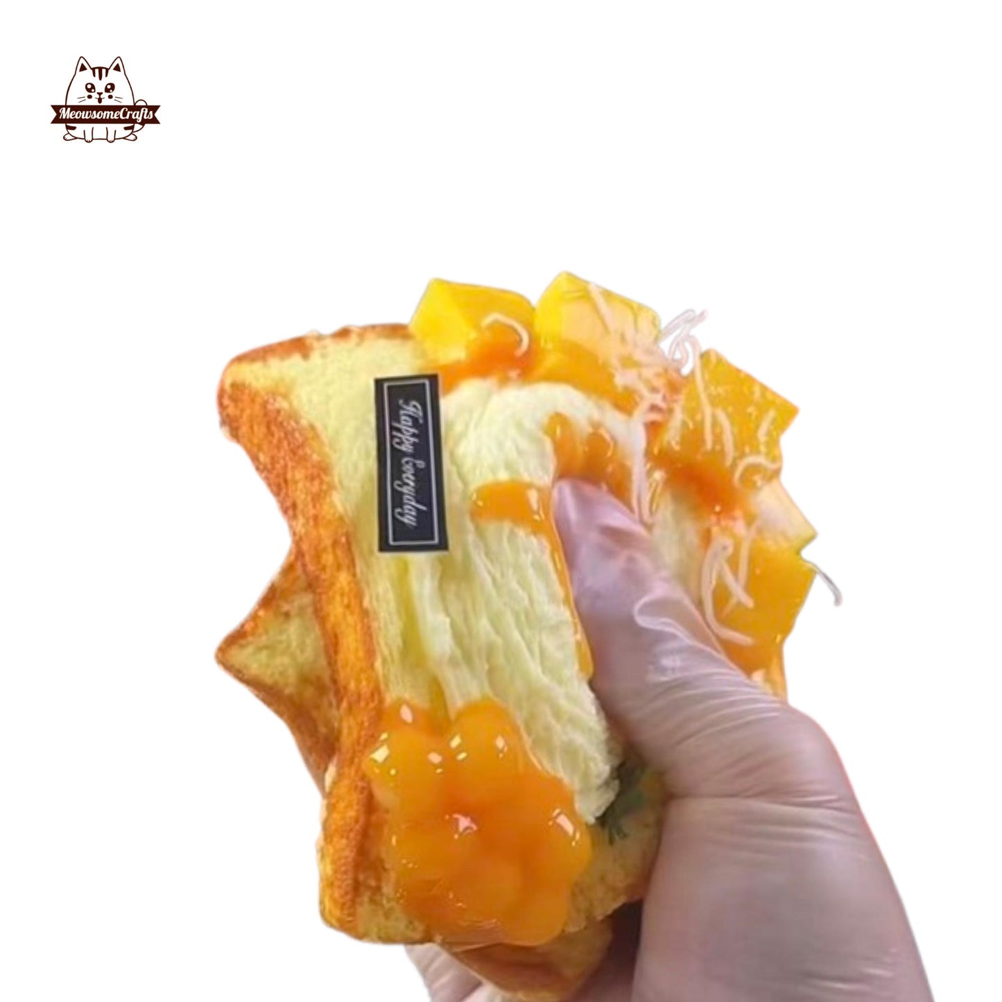 Soft Mango Toast Food Squishy Squeezable Stress Relief Sensory Fidget Toy