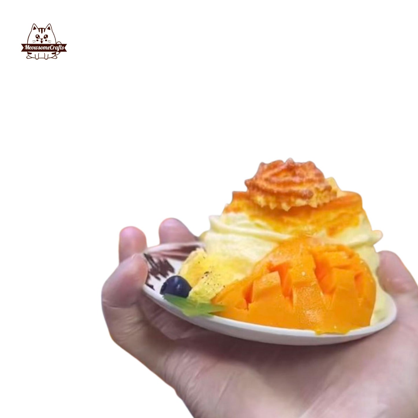 Soft Mango Cinnamon Roll Food Squishy Squeezable Stress Relief Sensory Fidget Toy