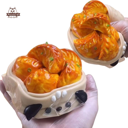 Realistic Dumplings Food Squishy Toy Squeezable Stress Relief Sensory Fidget Toy