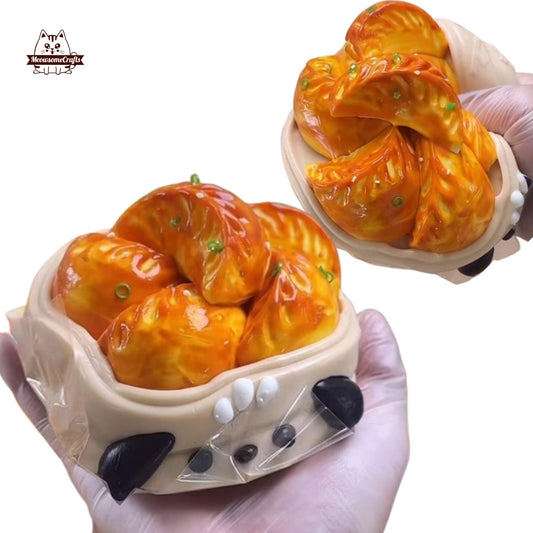 Realistic Dumplings Food Squishy Toy Squeezable Stress Relief Sensory Fidget Toy