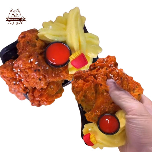 Fried Chicken and Fries Squishy Toy Food Squishy Squeezable Stress Relief Sensory Fidget Toy