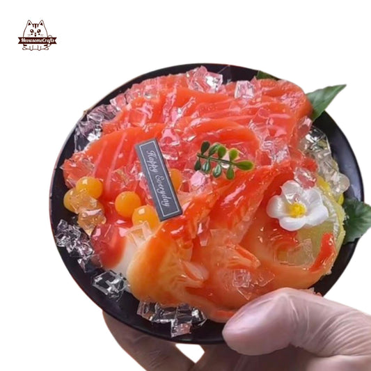 Realistic Salmon Shrimp Sashimi Taba Squishy Stress Relief Gift