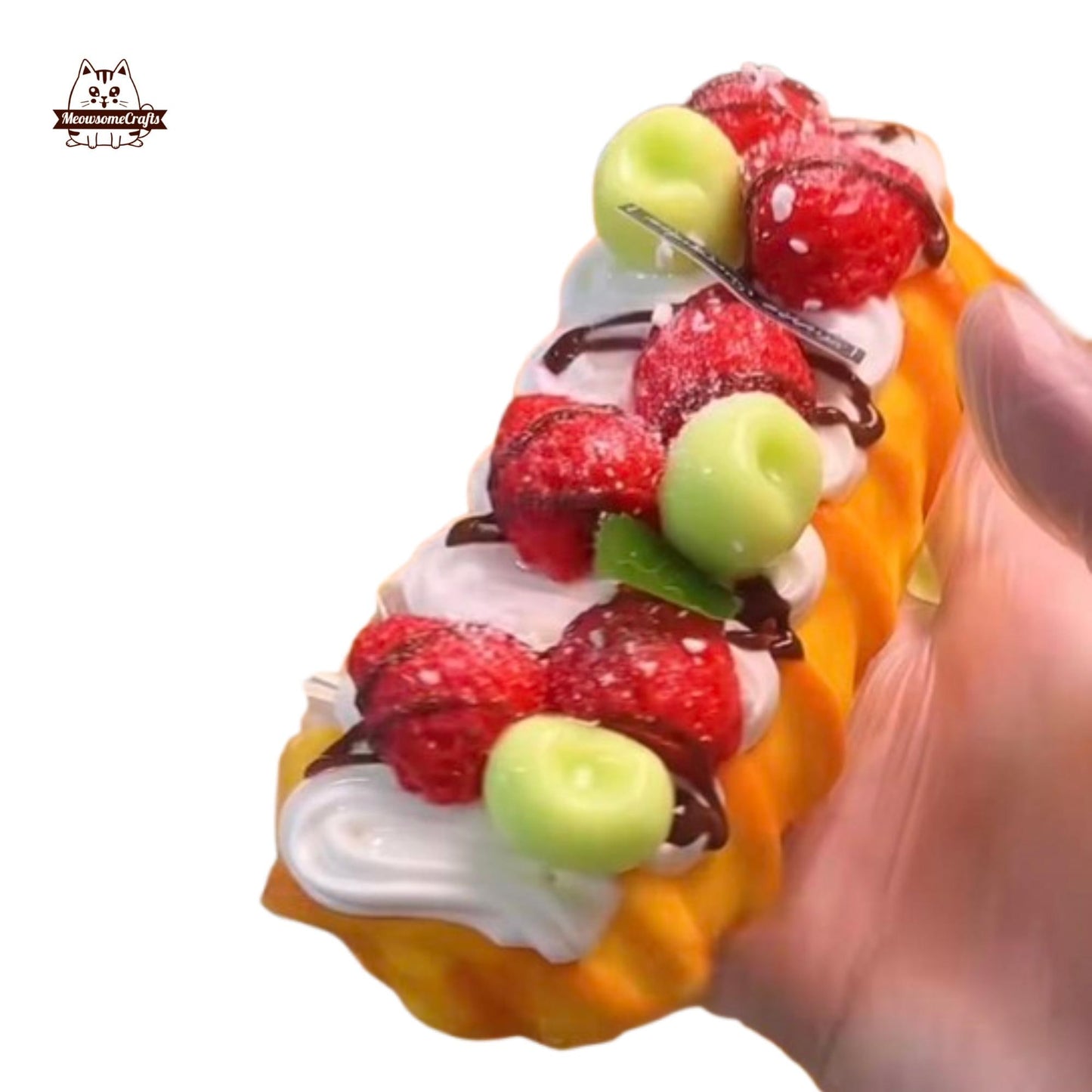 Realistic Strawberry Cream Bread Taba Squishy Slow Rising Stress Relief Gift