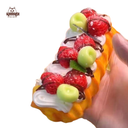 Realistic Strawberry Cream Bread Taba Squishy Slow Rising Stress Relief Gift