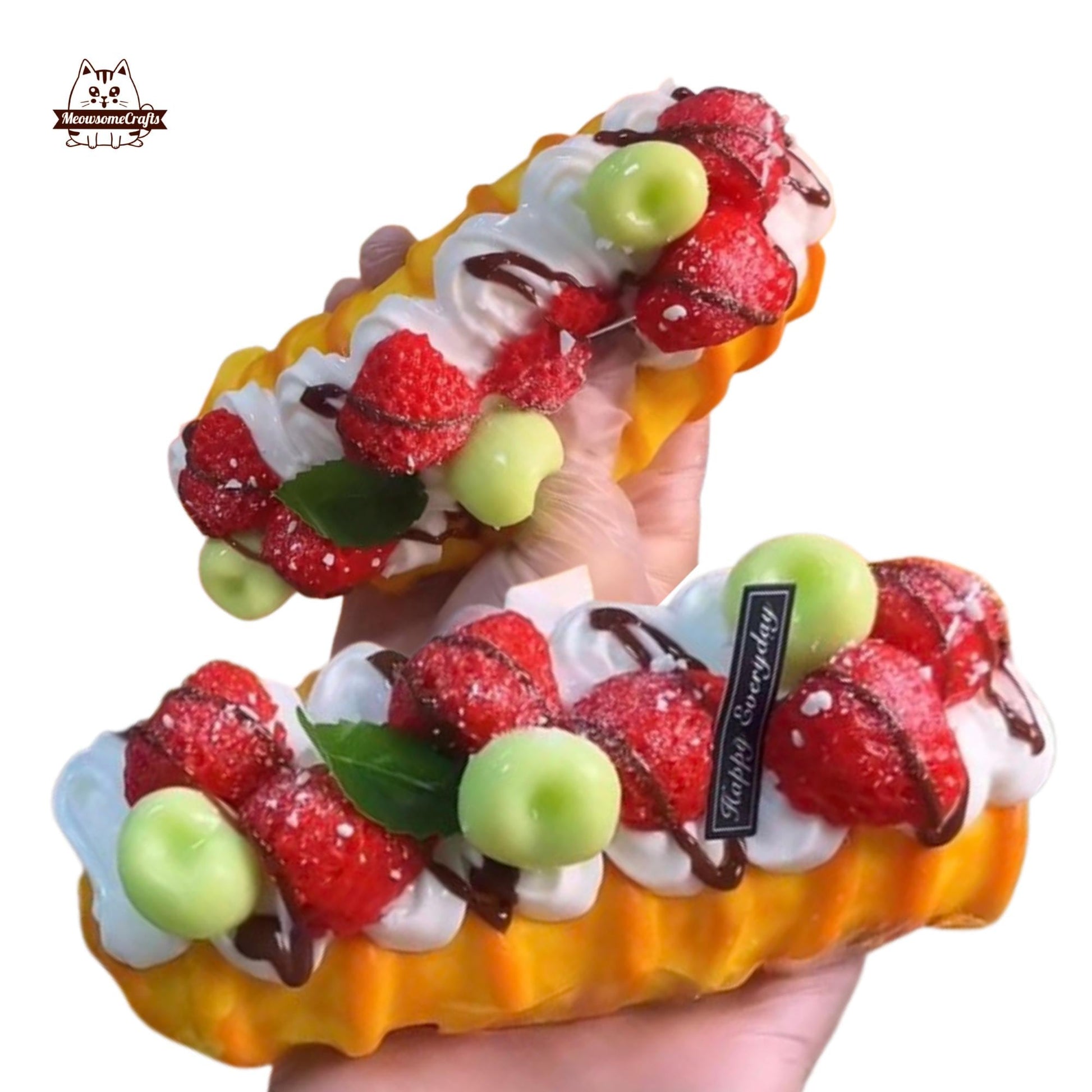 Realistic Strawberry Cream Bread Taba Squishy Slow Rising Stress Relief Gift