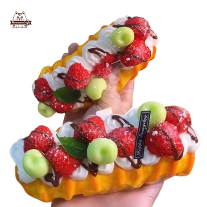 Realistic Strawberry Cream Bread Taba Squishy Slow Rising Stress Relief Gift