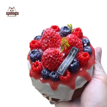 Realistic Berries Chocolate Cream Cake Taba Squishy Slow Rising Stress Relief Fidget Toy Gift