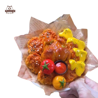 Soft Fried Chicken Food Taba Squishy Slow Rising Stress Relief Fidget Toy