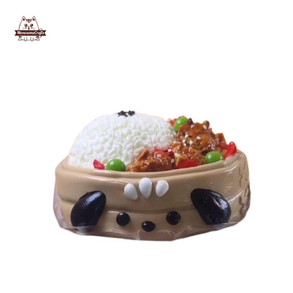 Peas Meatballs Rice Bowl Taba Squishy Squeezable Stress Relief Sensory Fidget Toy