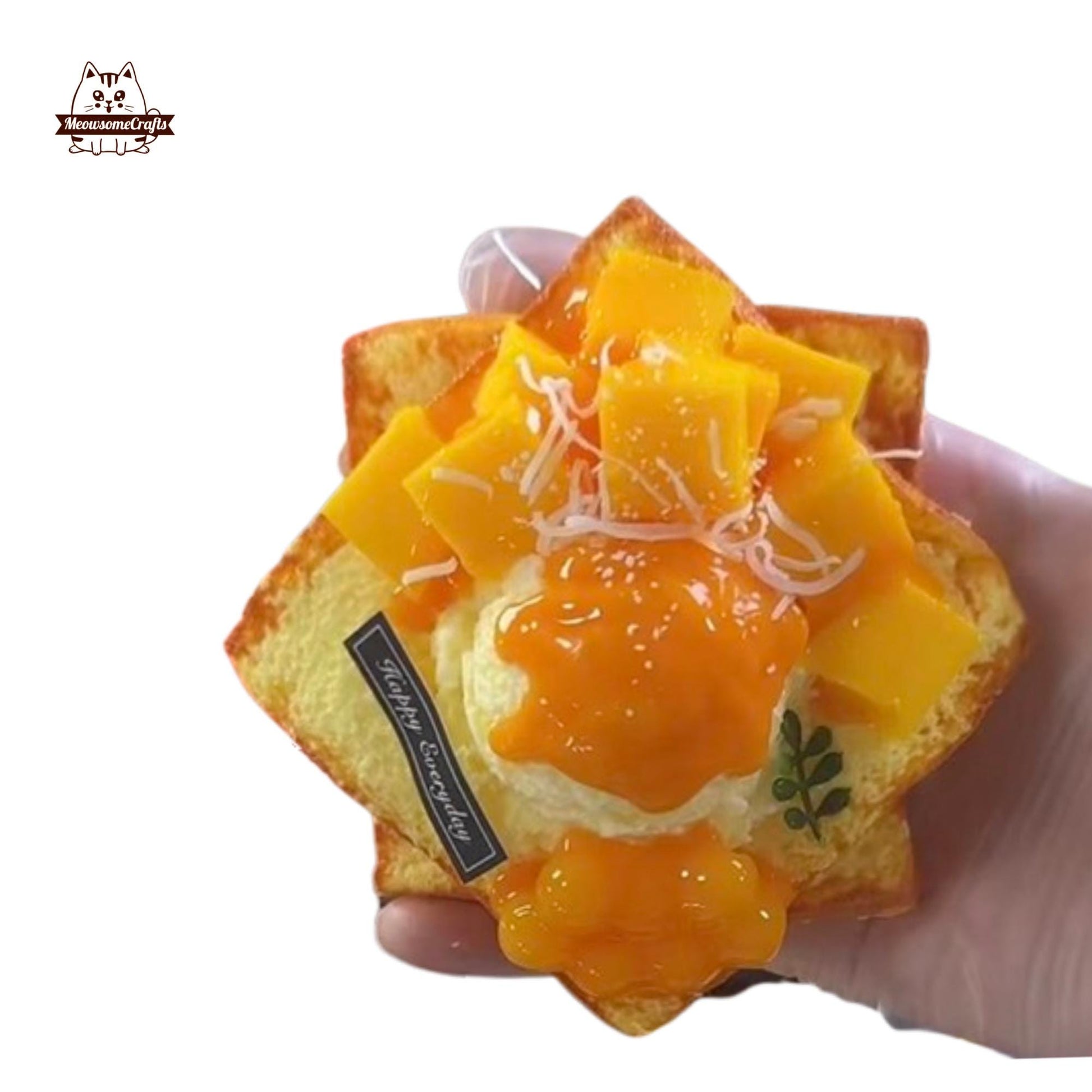 Soft Mango Toast Food Squishy Squeezable Stress Relief Sensory Fidget Toy