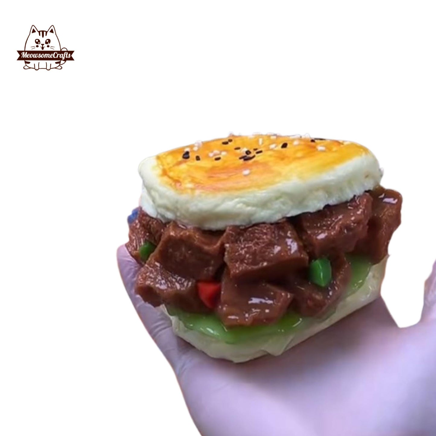 Braised Pork Sandwich Food Squishy Squeezable Stress Relief Sensory Fidget Toy