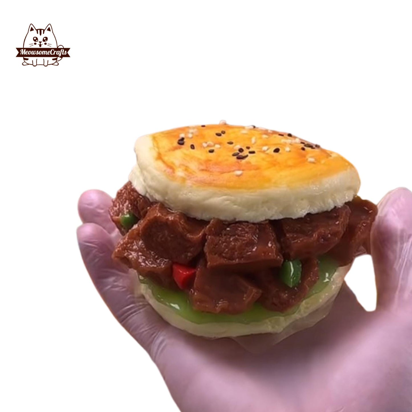 Braised Pork Sandwich Food Squishy Squeezable Stress Relief Sensory Fidget Toy