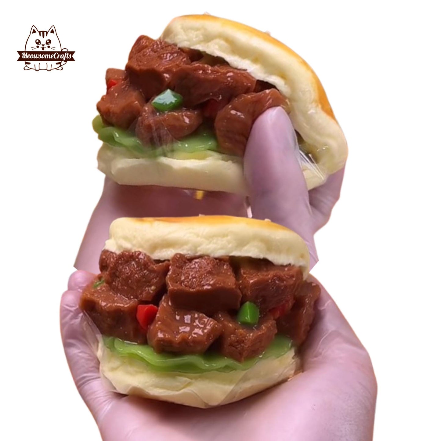 Braised Pork Sandwich Food Squishy Squeezable Stress Relief Sensory Fidget Toy
