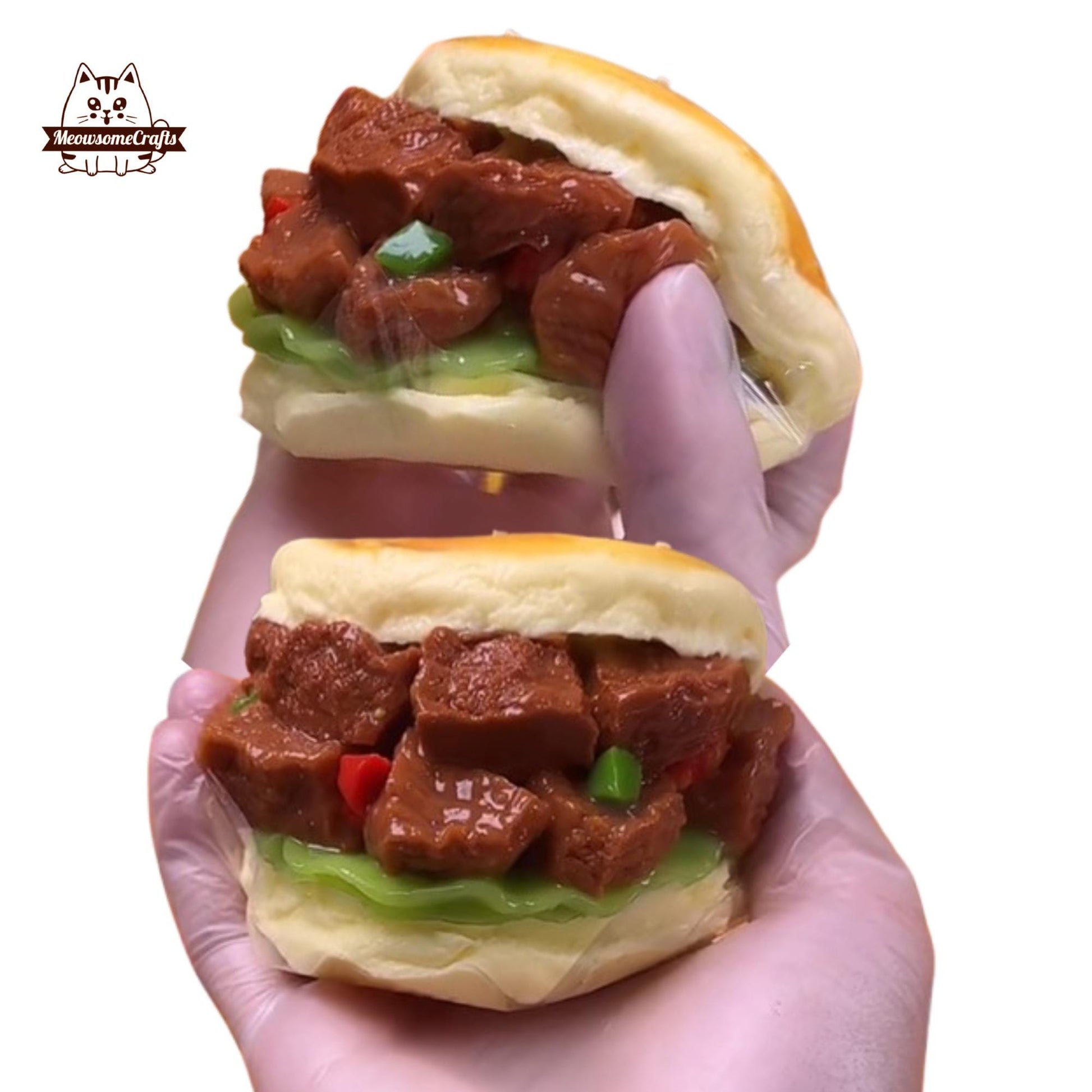 Braised Pork Sandwich Food Squishy Squeezable Stress Relief Sensory Fidget Toy