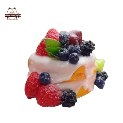 Realistic Berries Fruit Cake Food Squishy Squeezable Stress Relief Sensory Fidget Toy