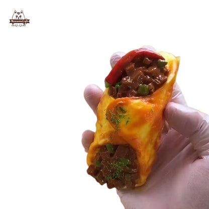 Beef Omelet Wrap Bread Food Squishy Squeezable Stress Relief Sensory Fidget Toy