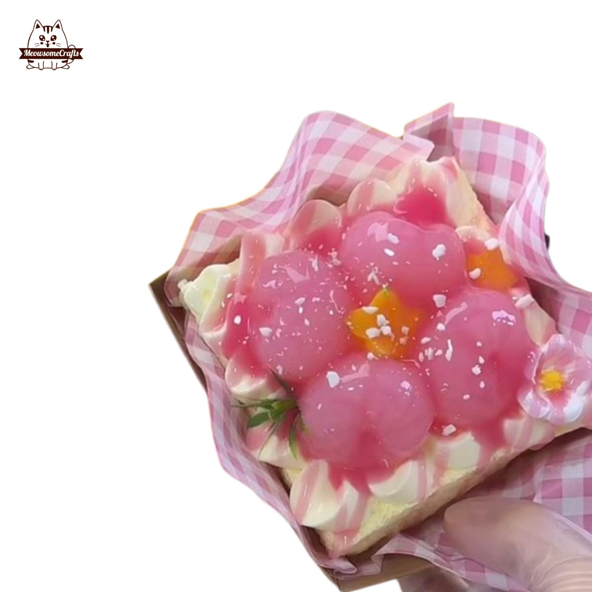 Realistic Lychee Cake Taba Squishy Slow Rising Stress Relief Fidget Toy Gift