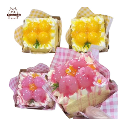 Realistic Lychee Cake Taba Squishy Slow Rising Stress Relief Fidget Toy Gift
