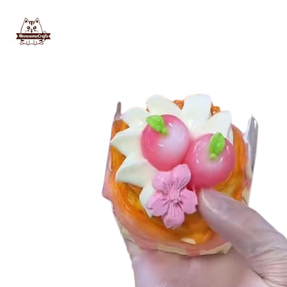 Realistic Cherries Cake Taba Squishy Slow Rising Stress Relief Fidget Toy Gift