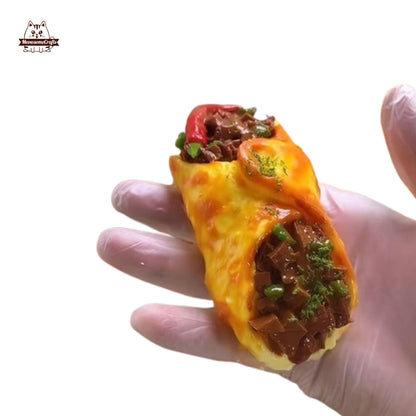 Beef Omelet Wrap Bread Food Squishy Squeezable Stress Relief Sensory Fidget Toy
