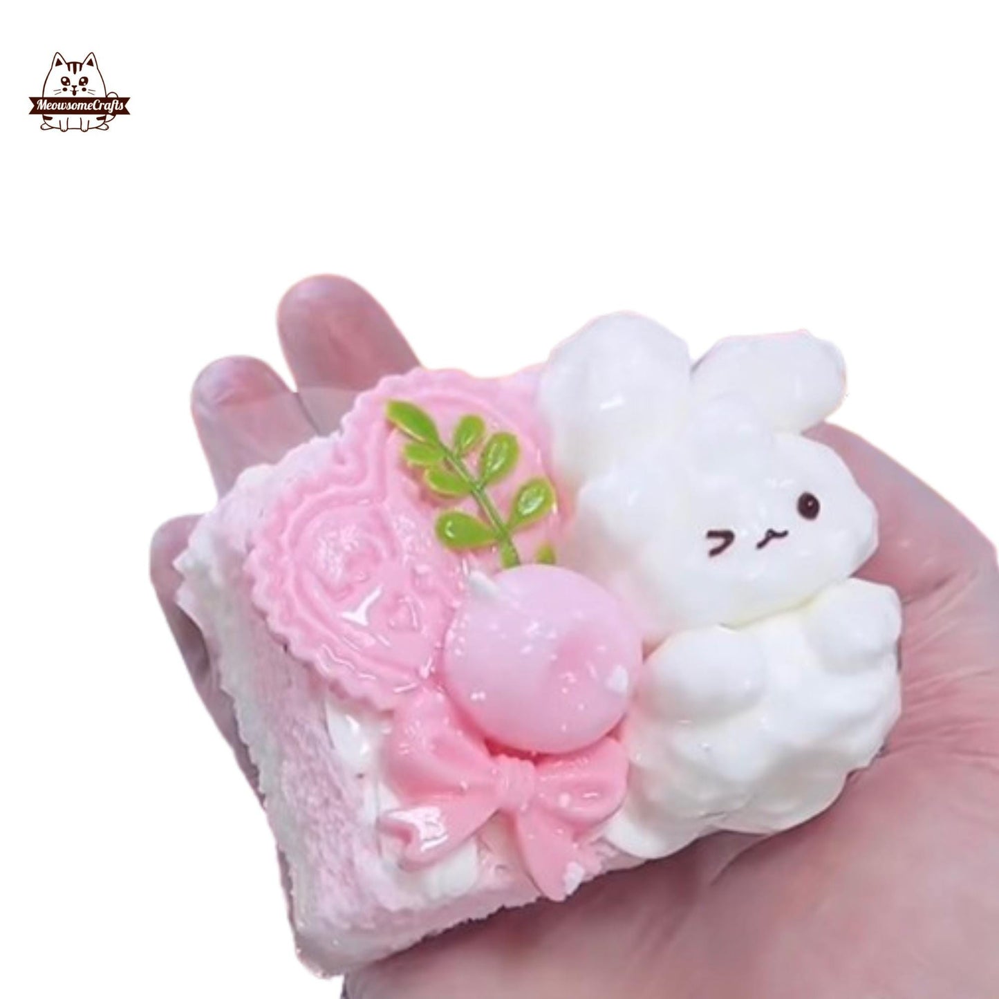 Cute Rabbit on the Toast Cake Squishy Squeezable Stress Relief Sensory Fidget Toy