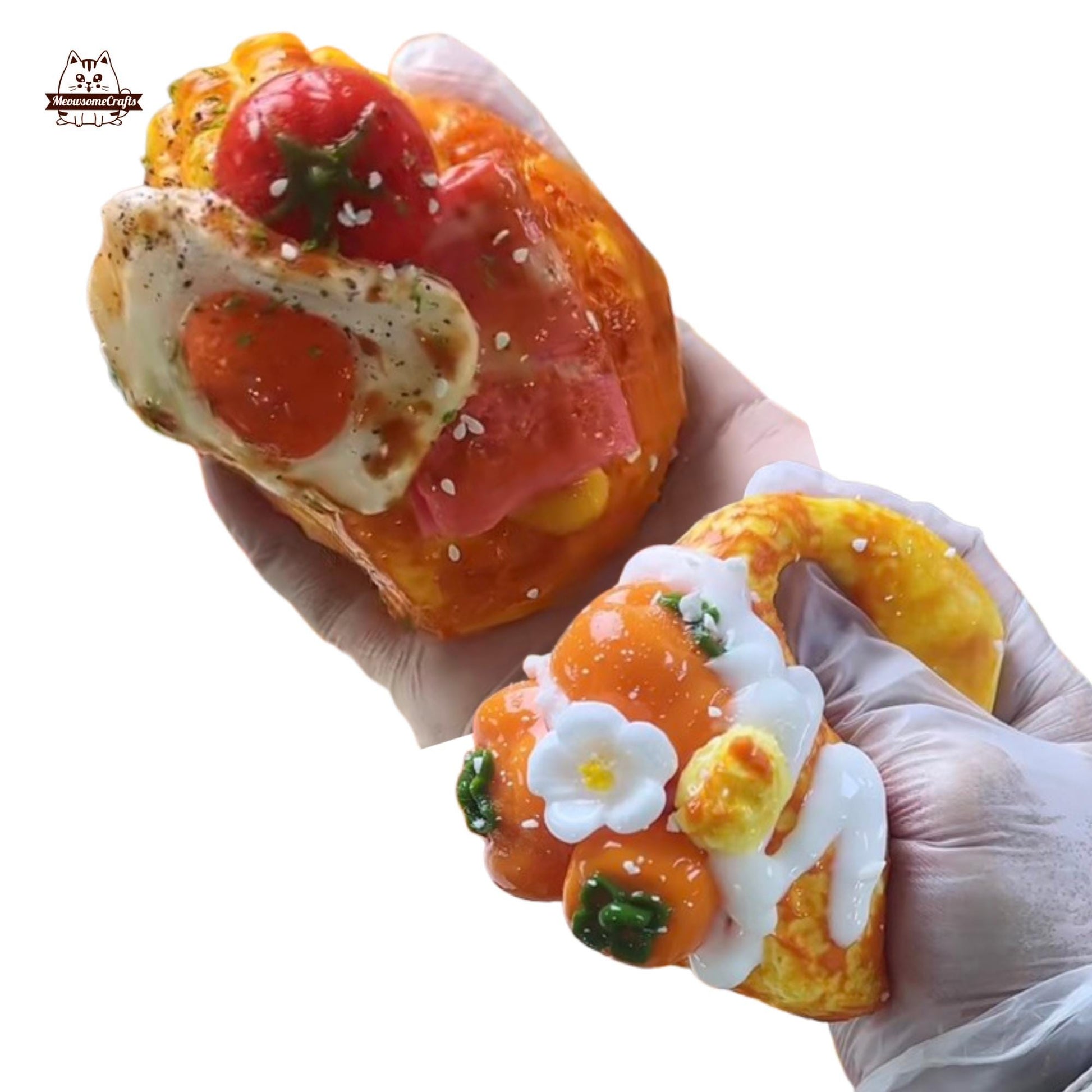 Realistic Cream Puff Food Taba Squishy Squeezable Stress Relief Sensory Fidget Toy