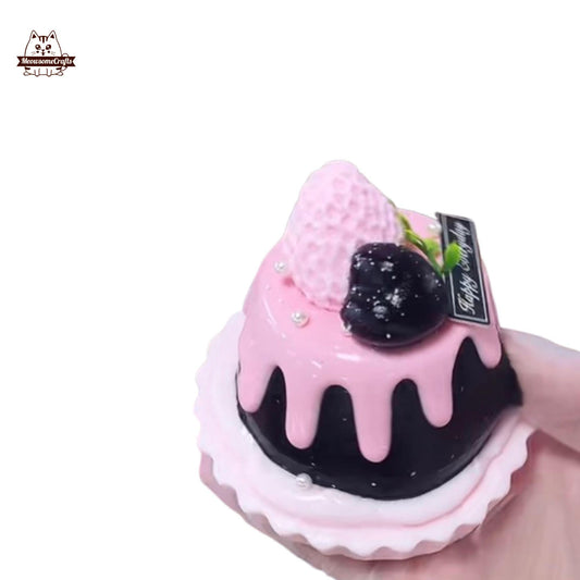 Kawaii Strawberry Pudding Dessert Food Squishy Squeezable Stress Relief Sensory Taba Fidget Toy