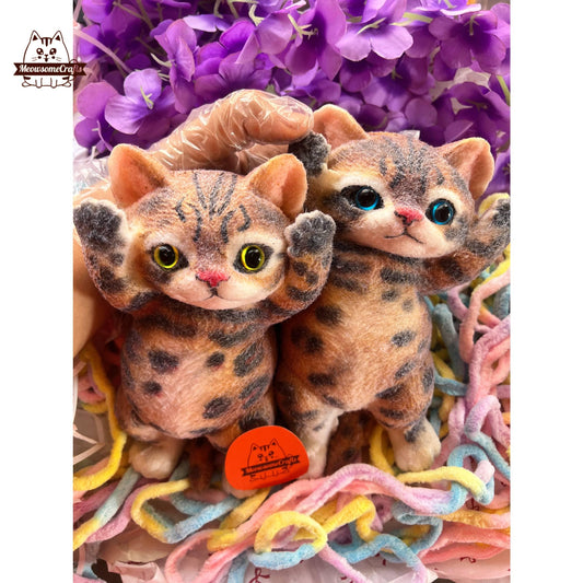 Soft Taba Furry Laying Playful Bengal Kitty Animal Squishy Squeezable Stress Relief Sensory Fidget Toy