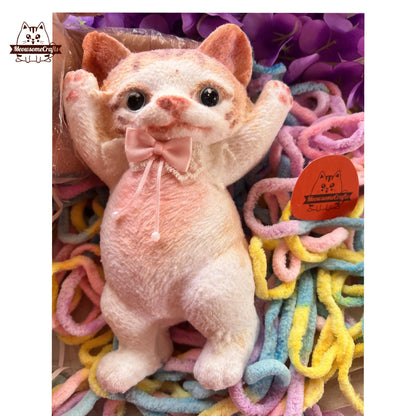 Kawaii Furry Laying Playful Kitten Cat Squishy Squeezable Stress Relief Sensory Fidget Toy