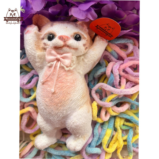Kawaii Furry Laying Playful Kitten Cat Squishy Squeezable Stress Relief Sensory Fidget Toy
