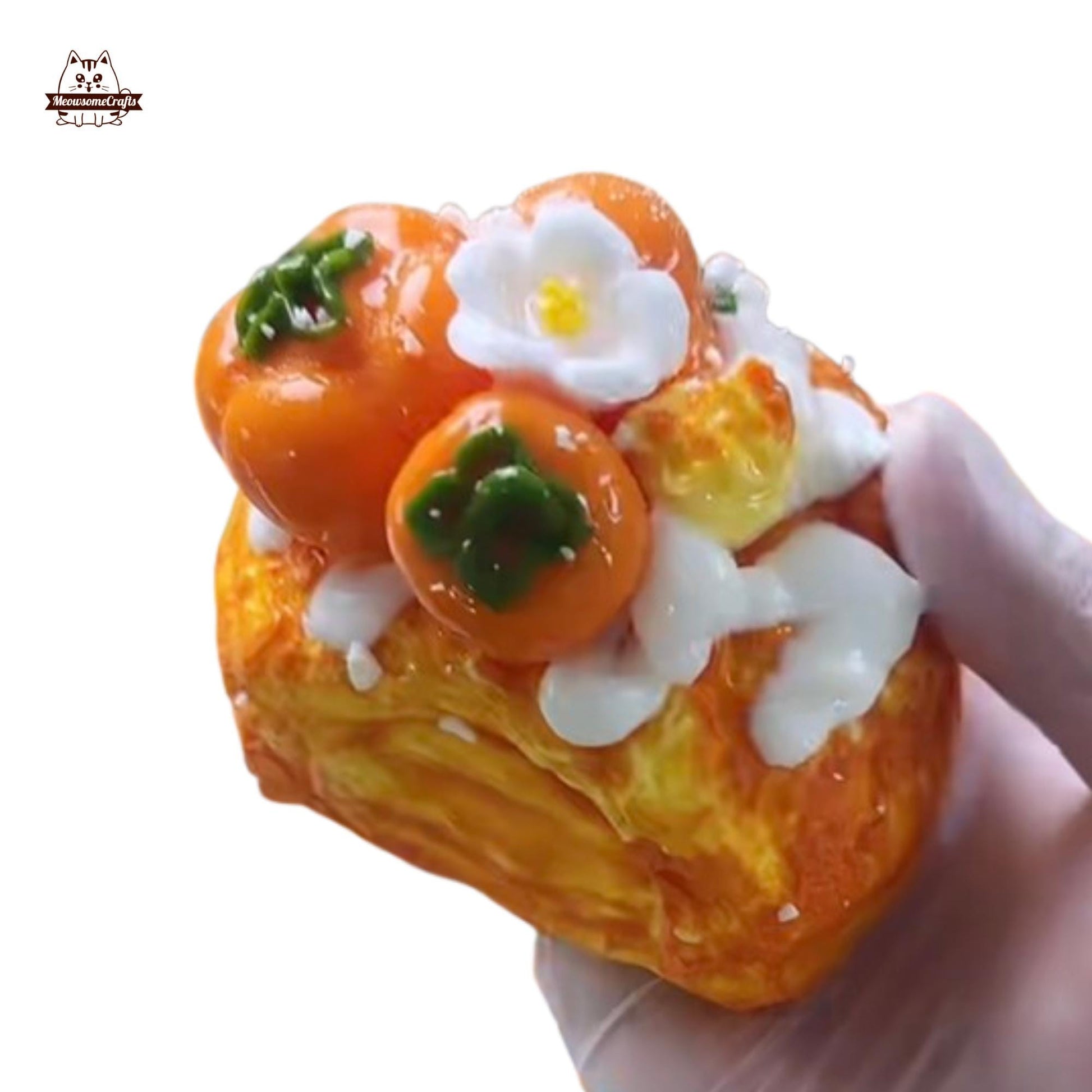 Realistic Cream Puff Food Taba Squishy Squeezable Stress Relief Sensory Fidget Toy