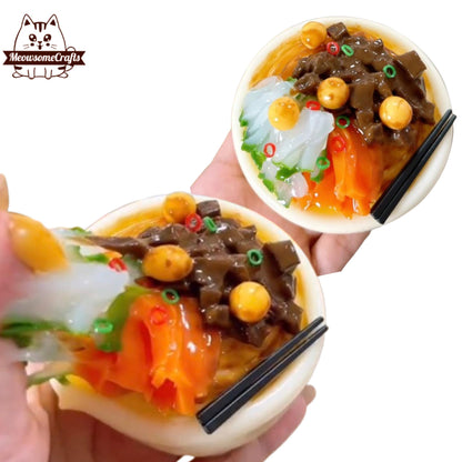 Beef Noodles Food Taba Squishy Squeezable Stress Relief Sensory Fidget Toy