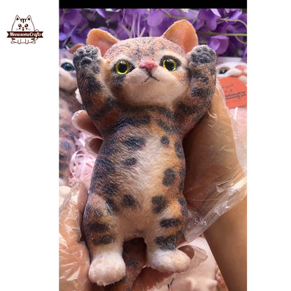 Soft Taba Furry Laying Playful Bengal Kitty Animal Squishy Squeezable Stress Relief Sensory Fidget Toy