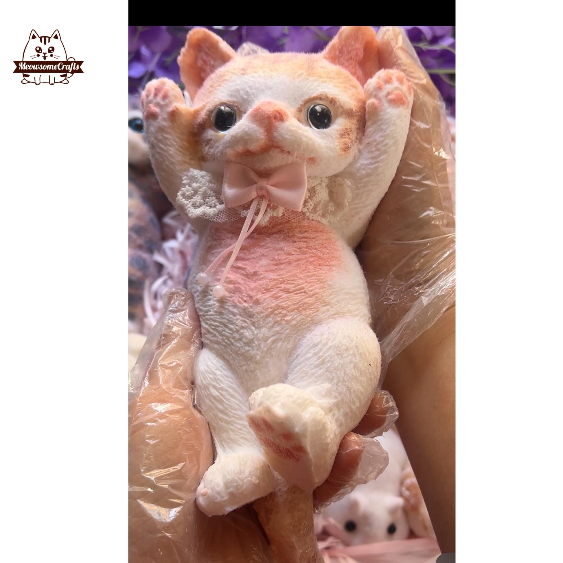 Kawaii Furry Laying Playful Kitten Cat Squishy Squeezable Stress Relief Sensory Fidget Toy