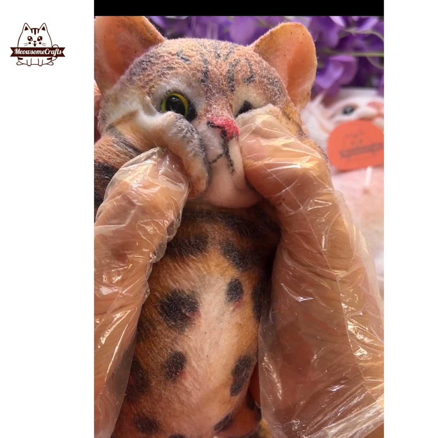 Soft Taba Furry Laying Playful Bengal Kitty Animal Squishy Squeezable Stress Relief Sensory Fidget Toy