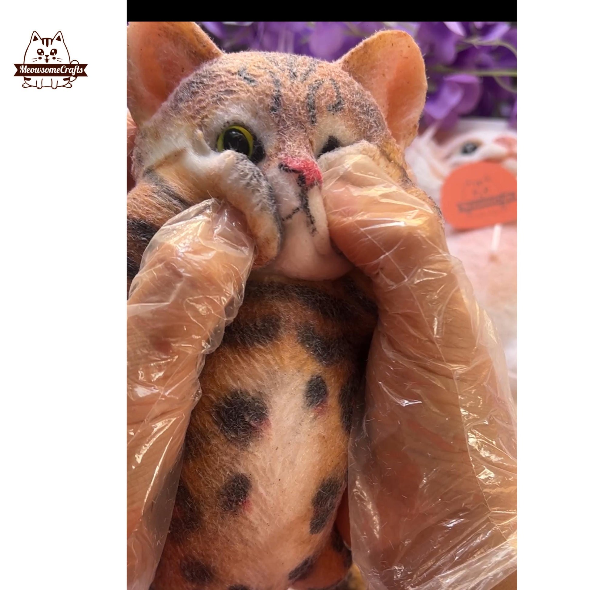 Soft Taba Furry Laying Playful Bengal Kitty Animal Squishy Squeezable Stress Relief Sensory Fidget Toy