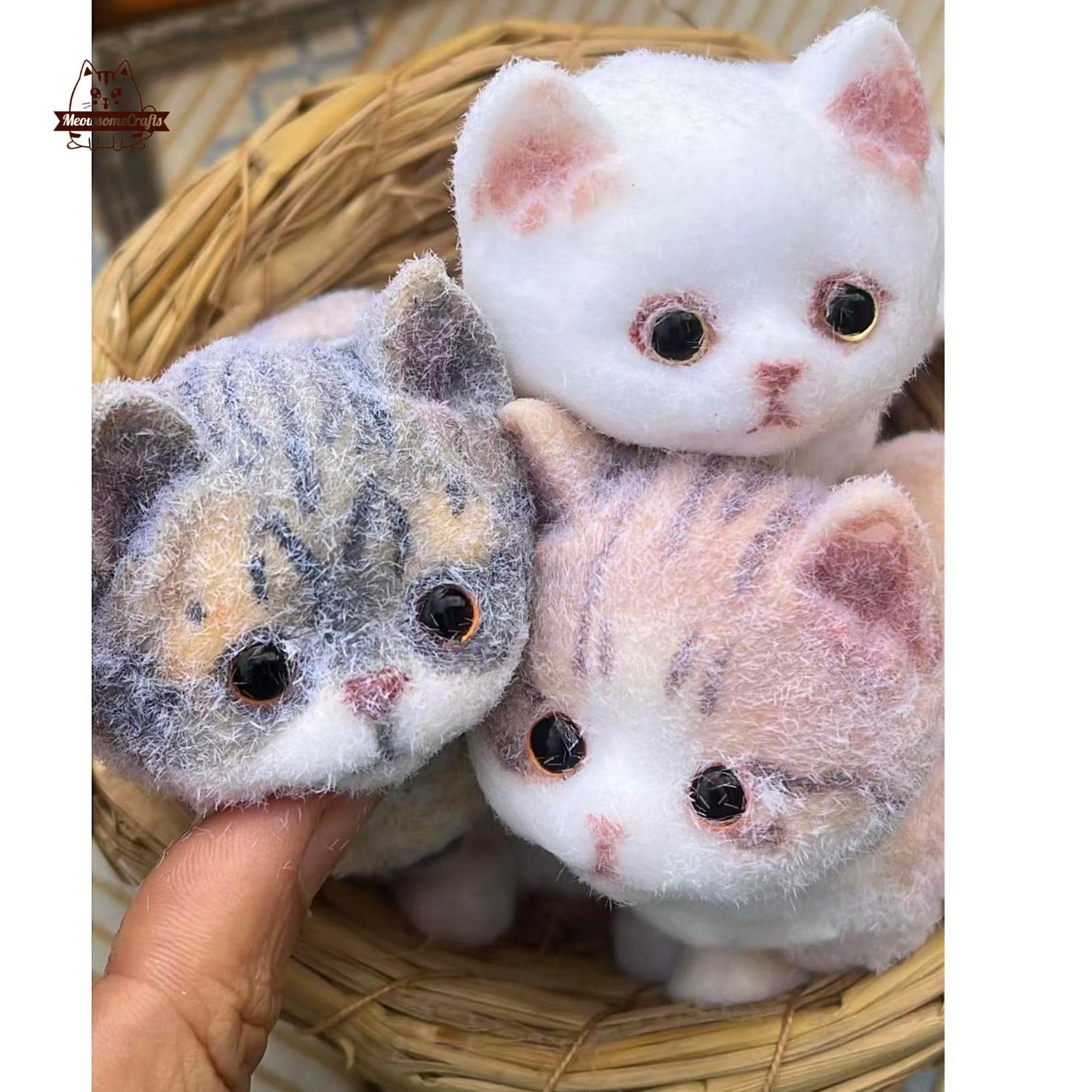 Handmade Furry Sitting Kitty Taba Squishy Squeezable Stress Relief Sensory Fidget Toys